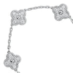 Van Cleef Vintage Alhambra Diamond 5 Motif White Gold Bracelet