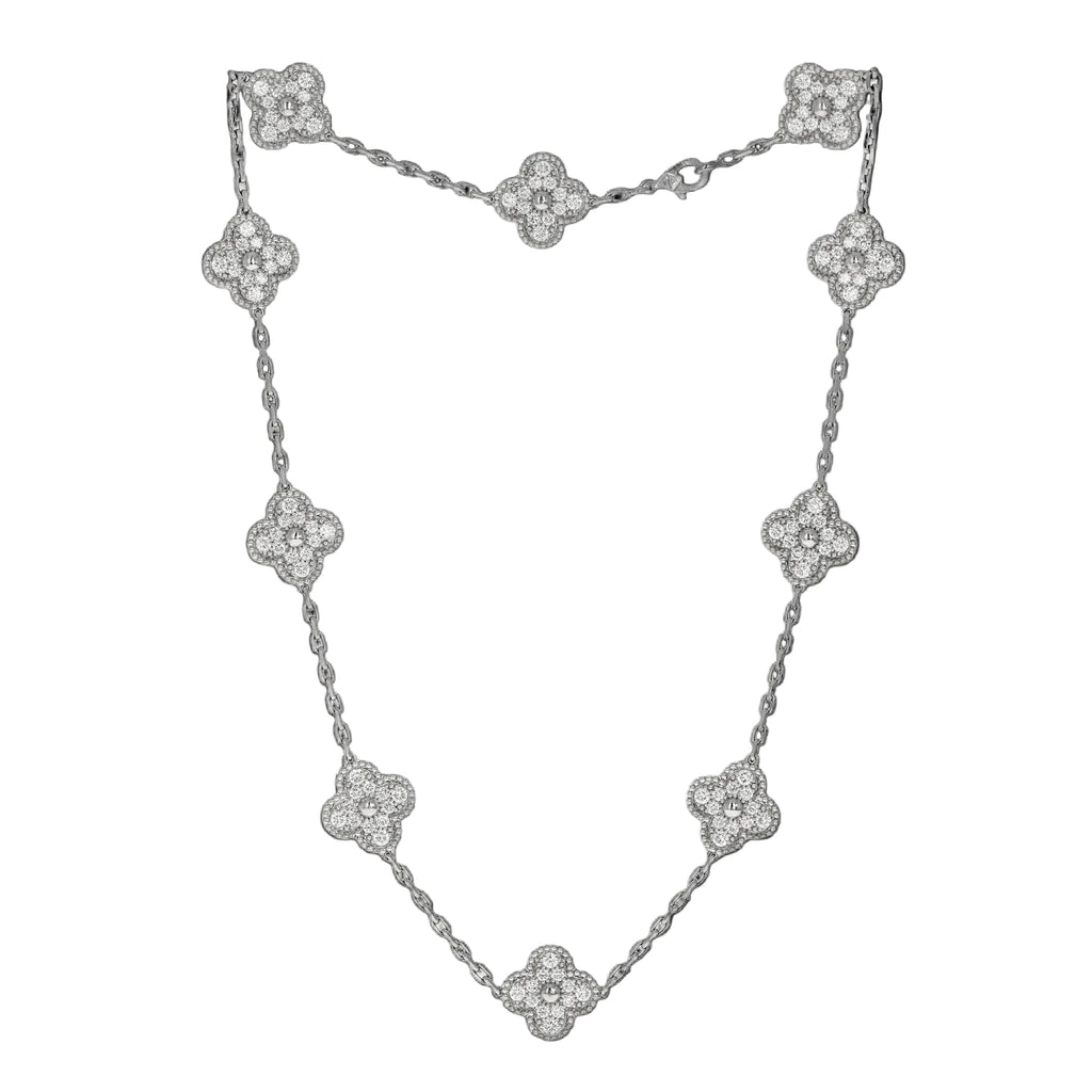 Van Cleef Vintage Alhambra Diamond 10 Motif Necklace