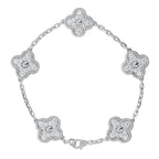 Van Cleef Vintage Alhambra Diamond 5 Motif White Gold Bracelet