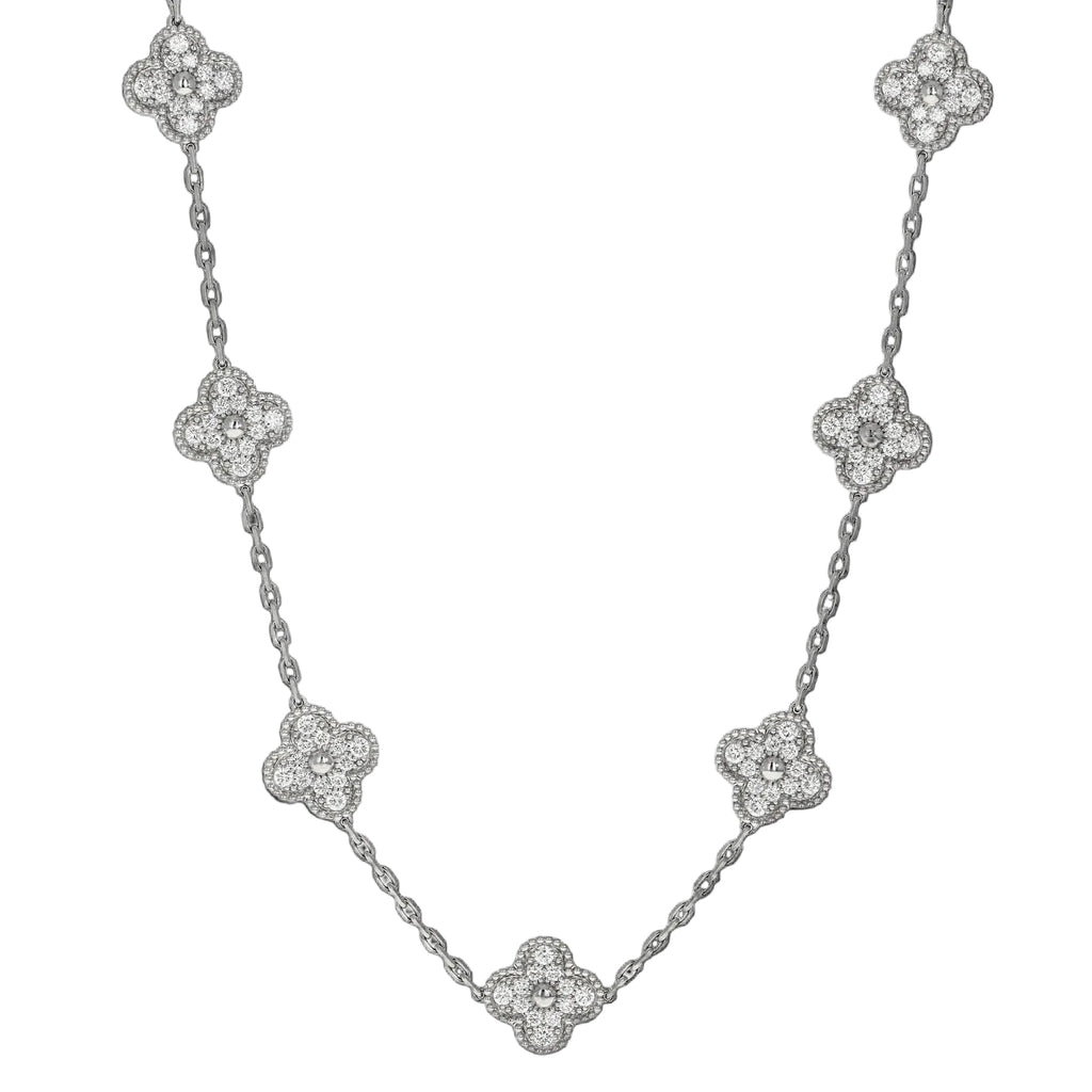 Van Cleef Vintage Alhambra Diamond 10 Motif Necklace