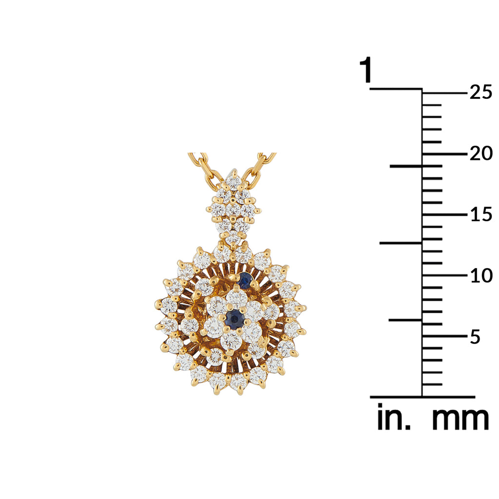 WALTHAM 18K Yellow Gold 0.75ct Diamond Pendant