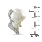 Yvel 18K White Gold 2.15ct Diamond and Baroque Pearl Earrings