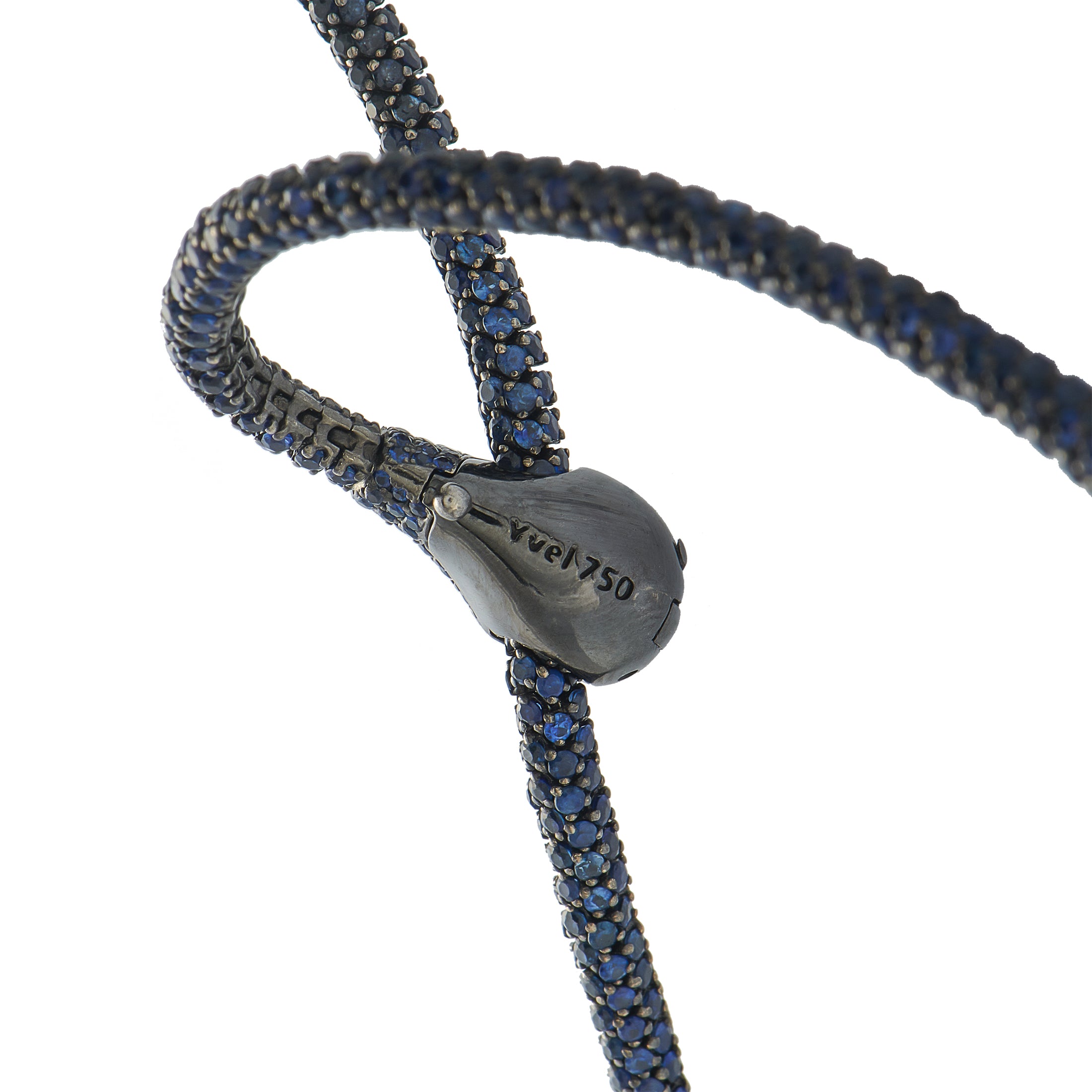 Yvel 18K White Gold Sapphire and Baroque Pearl Lariat Necklace