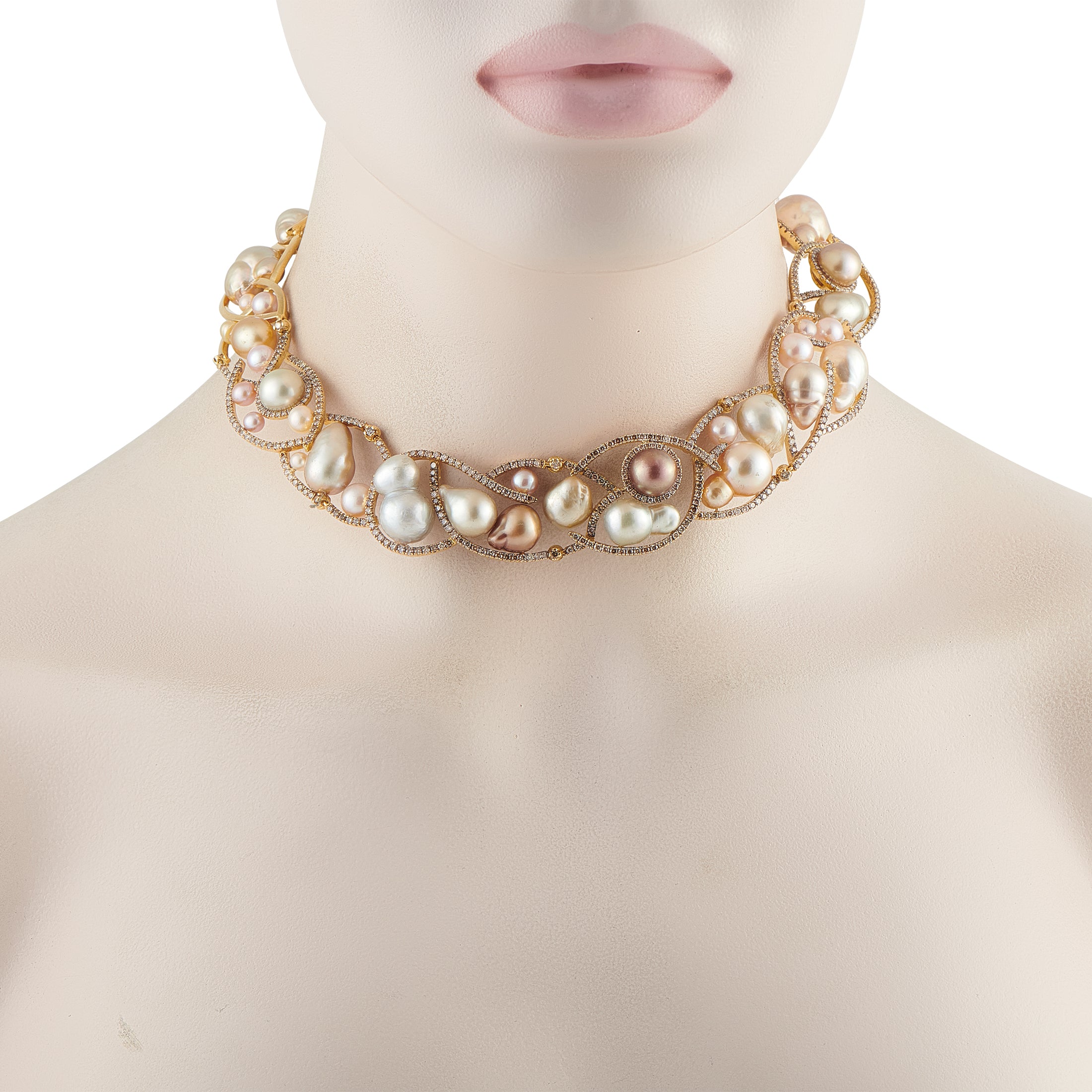 Yvel 18K Yellow Gold 7.20ct Diamond Necklace
