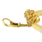 Zolotas Heritage 18K Yellow Gold White Agate Earrings