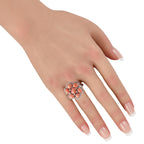 Zydo 18K White Gold 0.50ct Diamond and Coral Ring