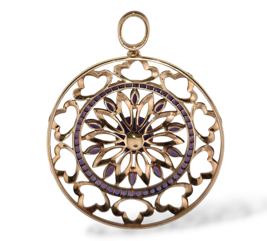 Bucherer 18K Gold and Amethyst Large Pendant