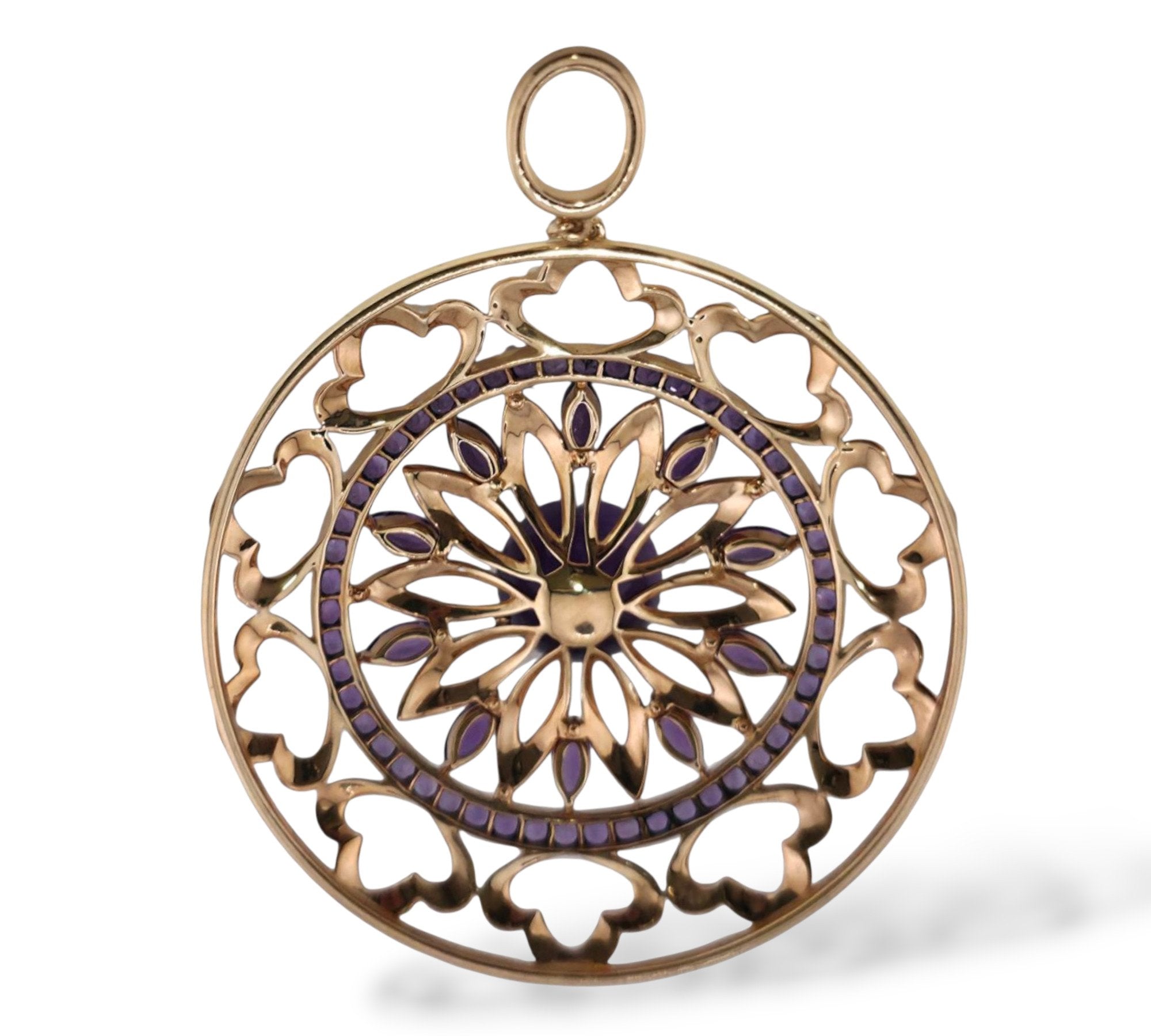 Bucherer 18K Gold and Amethyst Large Pendant