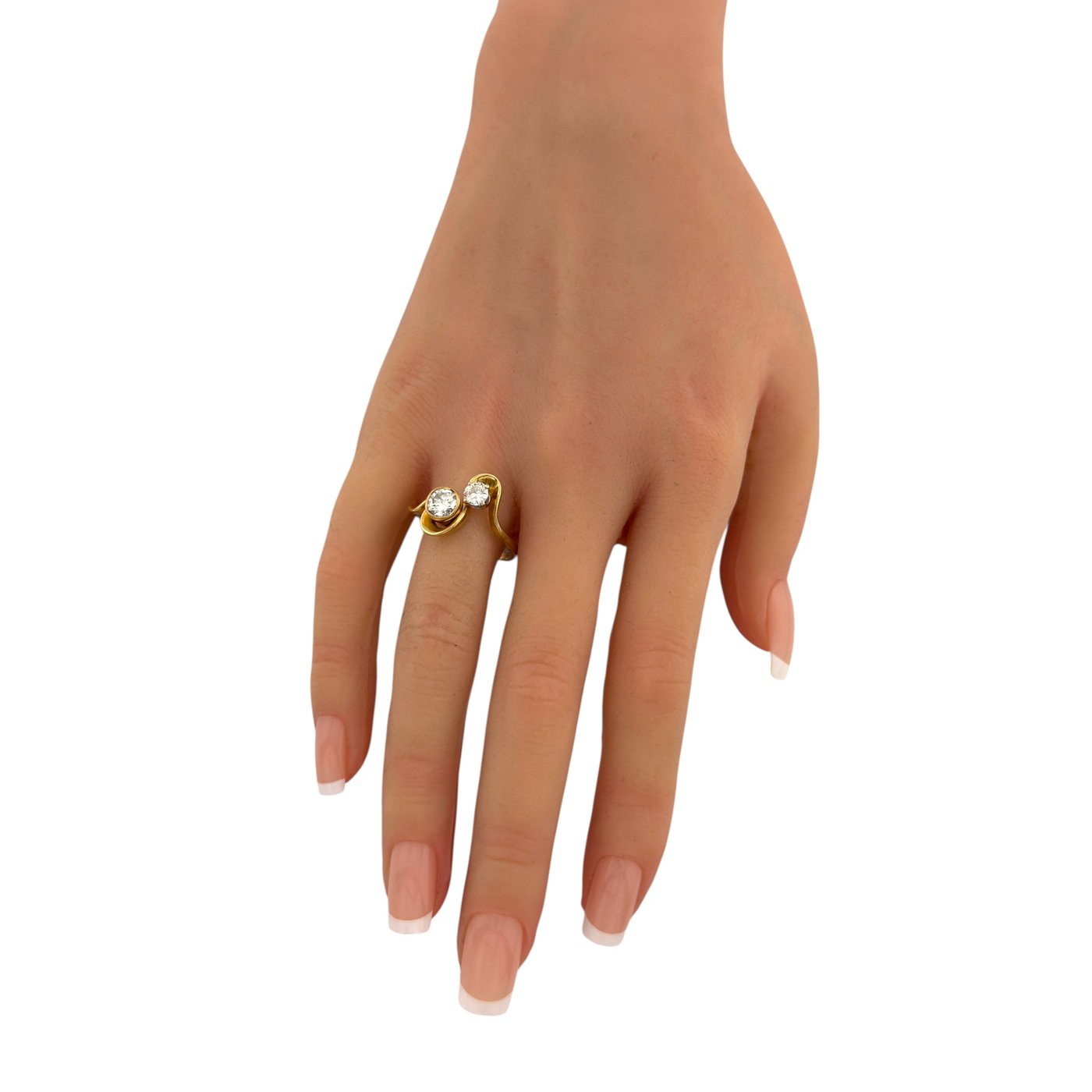 Vintage 14K Yellow Gold 1ct Diamond Swirl Ring