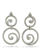18K White Gold Circular 3.48ct Diamond Earrings