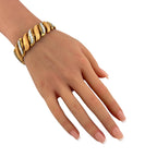 14K Rose Gold 6ct Diamond Textured Link Bracelet