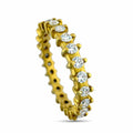 18K yellow gold diamond eternity band with round bezel-set stones
