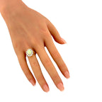 14K Yellow Gold Opal and 0.72ct Diamond Ring