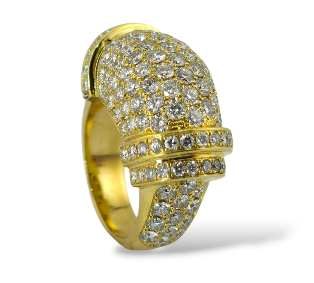 18K Yellow Gold Ring Set with 150 Sparkling Diamonds