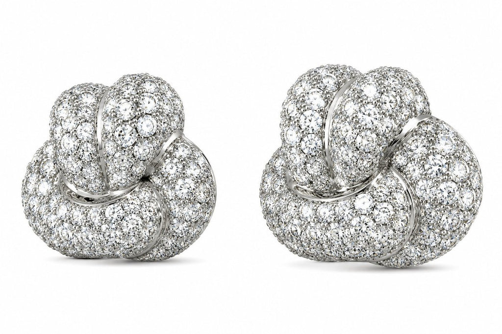 18K White Gold 8.00ct Diamond Huggie Earrings