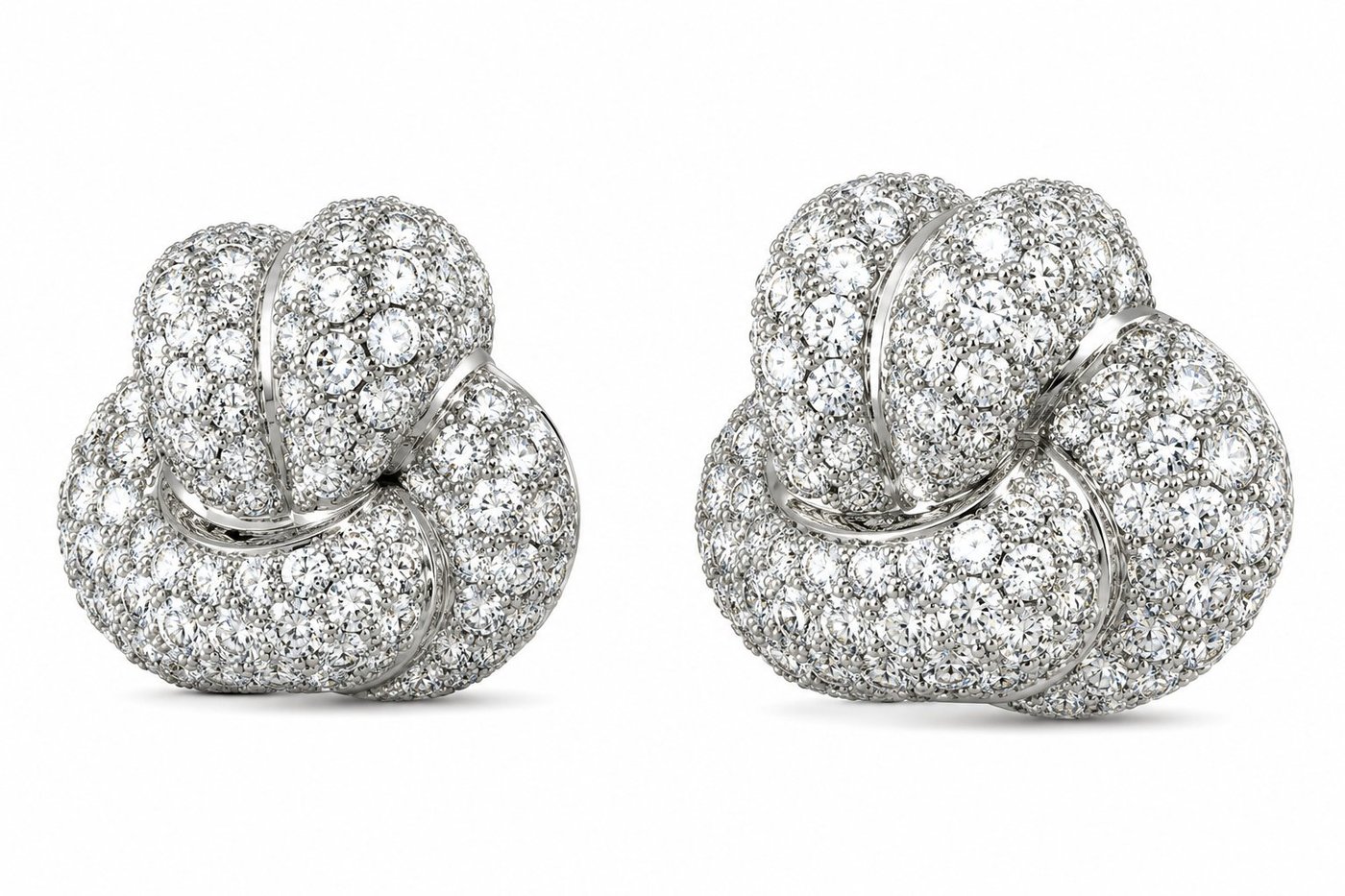 18K White Gold 8.00ct Diamond Huggie Earrings