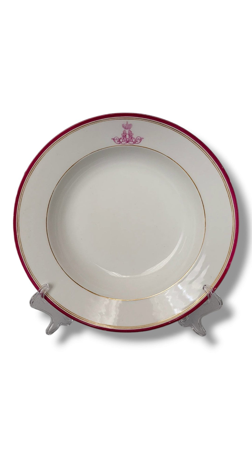 Imperial Russian Porcelain Plate from an Everyday Service for Grand Duke Alexander Alexandrovich