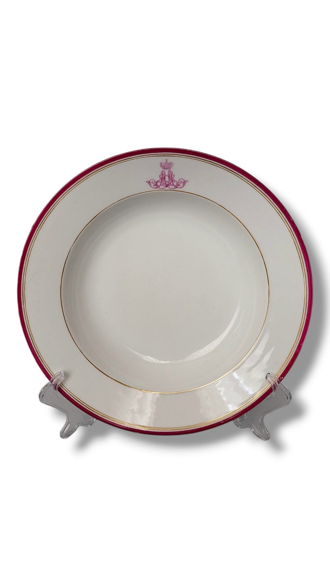 Imperial Russian Porcelain Plate from an Everyday Service for Grand Duke Alexander Alexandrovich