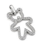 18K White Gold and 1.0ct Diamond Teddy Bear Silhouette Brooch