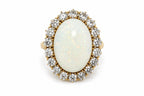 14K Yellow Gold Opal and 2.0ct Diamond Ring
