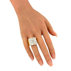 14K Yellow Gold 1.70ct Diamond Square Statement Ring