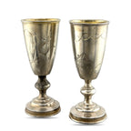 Imperial Russian 84 Zolotnik Silver Pair of Antique Cups