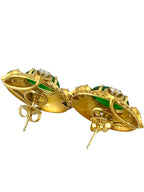 14K Oval Earrings with Diamonds