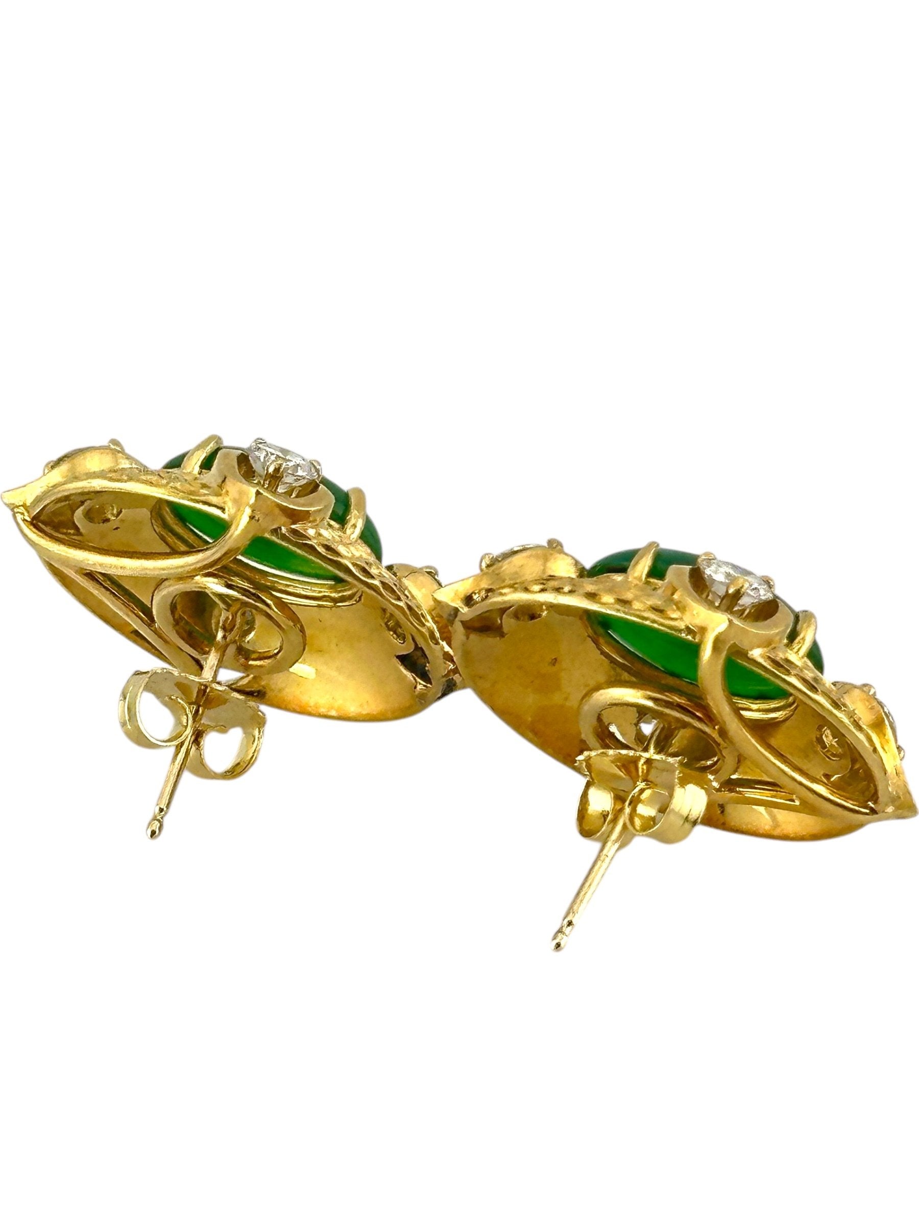 14K Oval Earrings with Diamonds
