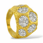 Large 18K Gold Ring with Diamonds 1.5ct