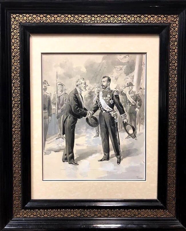 Jean Paul Tinayre Russian Emperor Nicholas II and their Majesty Émile François L Painting