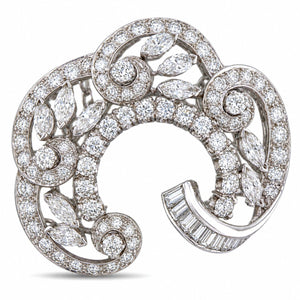 18K White Gold 6.10ct Diamond Brooch