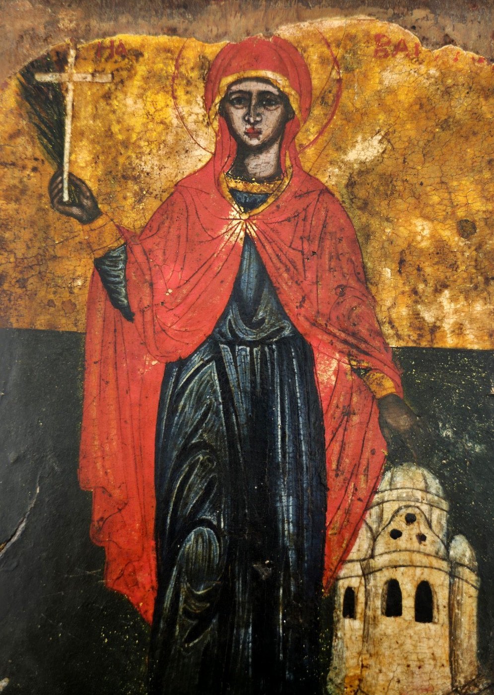 17 Century Antique Greek Icon of St. Paraskeva