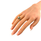 18K Yellow Gold Vintage 2.16ct Diamond and Emerald Ring