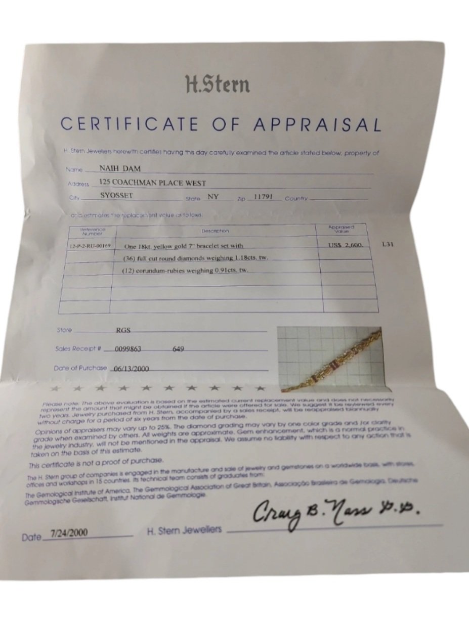 18 kt. Yellow gold, 18K Gold Necklace and Bracelet Set with Diamonds & Rubies 3.77 Carats  -  6.18ct. tw. Diamond