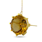 22K Yellow Gold Scottish Large Citrine Dynamic Polo Brooch Citrine