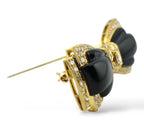 18K Yellow Gold Bow Brooch with 2.1ct Diamonds