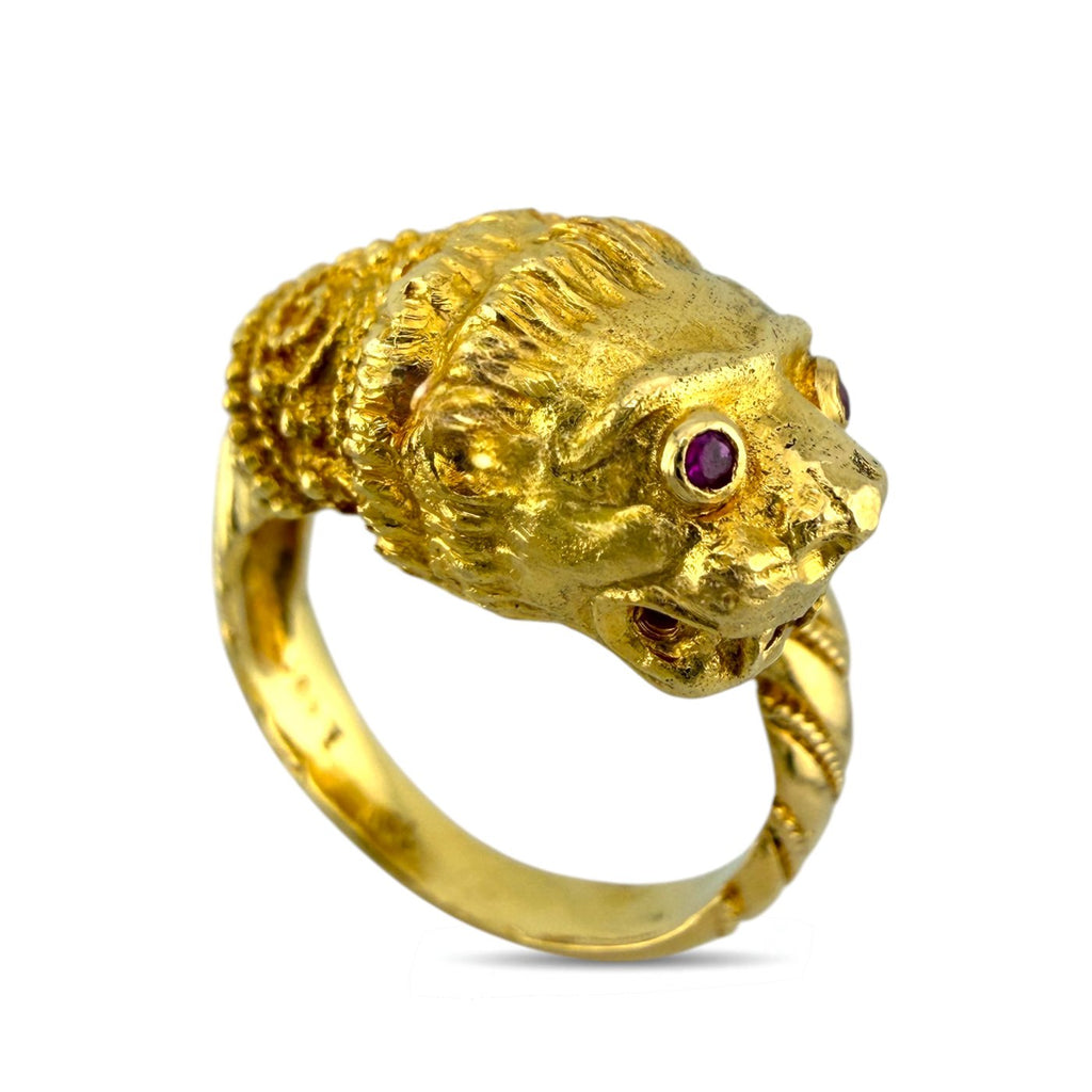18K Yellow Gold Ruby Cheetah Wrap Ring