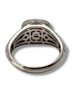 Ring - 18 kt. White gold, 18K Gold, Diamond & Deep Dark Red 1.0CT Ruby Art Deco Ring - 1.60ct. tw. Ruby - Diamond