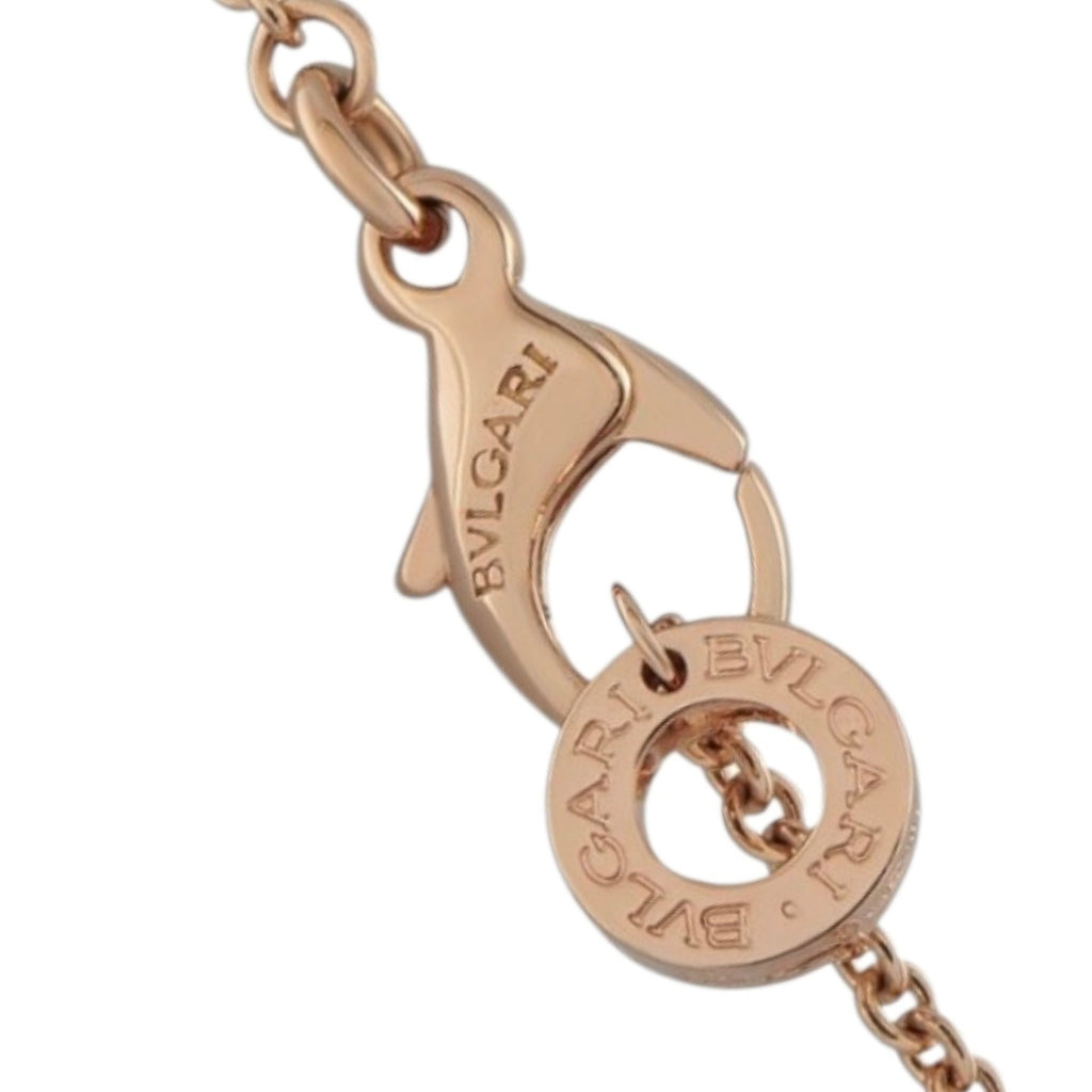 Bvlgari B.zero1 18K Rose Gold Diamond and White Ceramic Tassel Lavalier Necklace