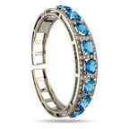 18K White Gold 2.8ct Diamond and Blue Topaz Bracelet