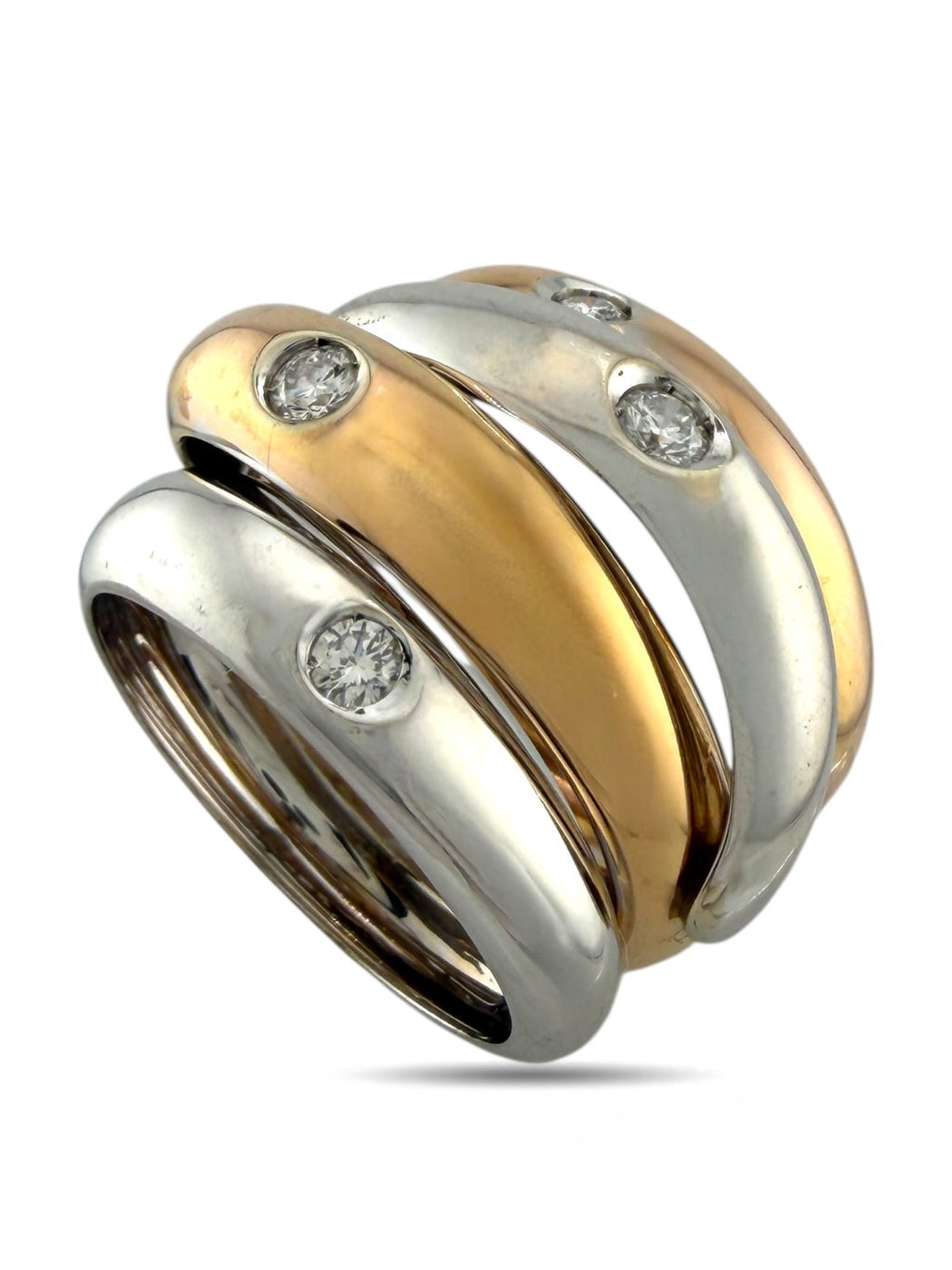 Two-Tone 18K Rose and White Gold 0.16ct Diamond Ring