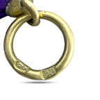 Imperial Russian Faberge 14K Yellow Gold Purple Enamel and 0.5ct Diamond Egg Pendant
