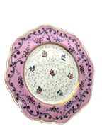 Antique Russian Popov Porcelain Pink Floral Painting Plate