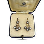K. Faberge Imperial Russian 14K (56K) Rose Gold 1.36ct Diamond Earrings