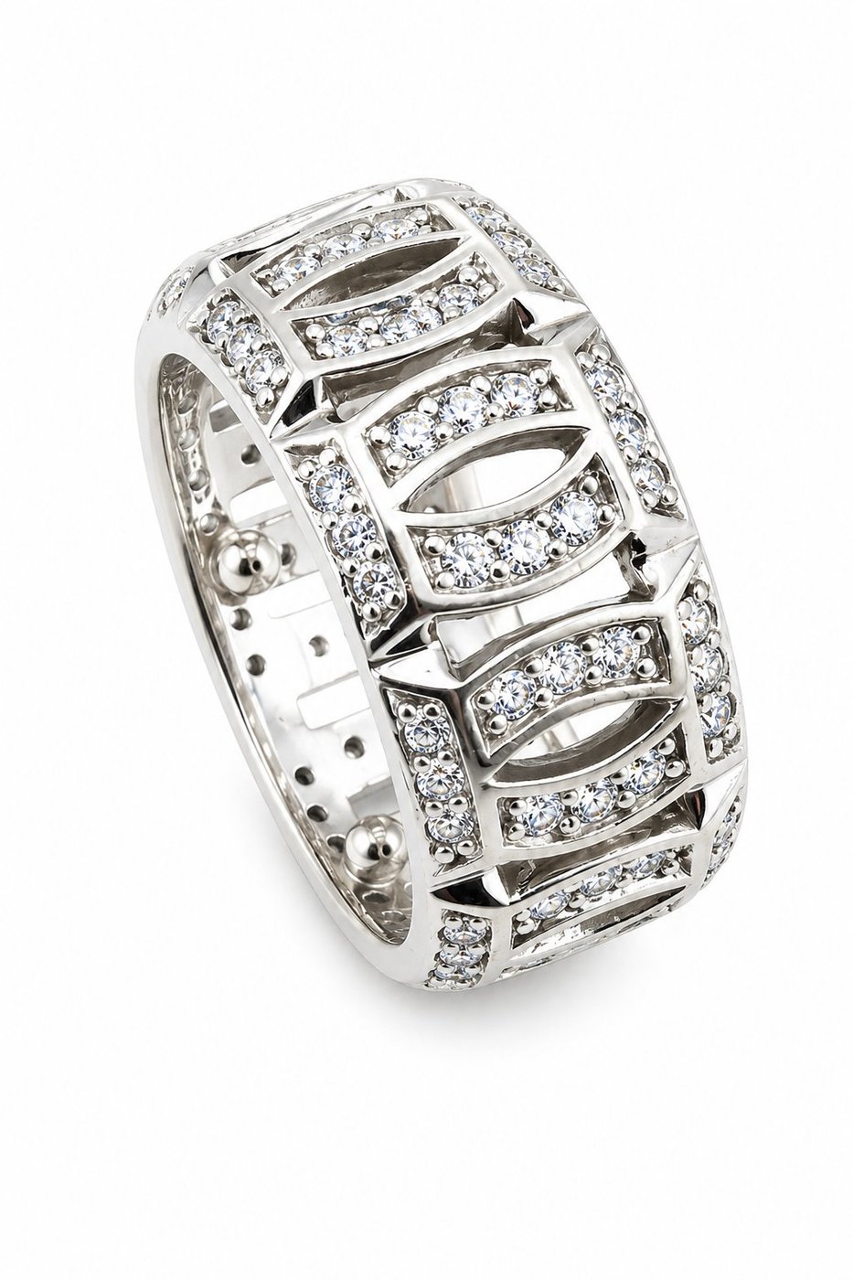 14K White Gold 1.00ct Diamond Band Ring