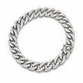 Diamond-encrusted interlocking circle link bracelet in white gold with oval link design
