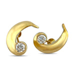 14K Yellow Gold 1.5ct Diamond Spiral Earrings