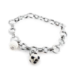 Aaron Basha 18K White Gold Diamond Sports Charm Bracelet
