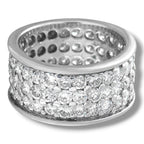 14K White Gold 5.0ct Diamond Wide Eternity Band Ring