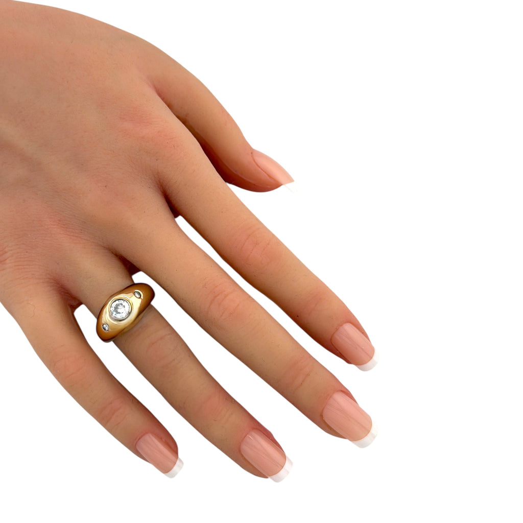 14K Yellow Gold 0.68ct Diamond Three-Stone Ring
